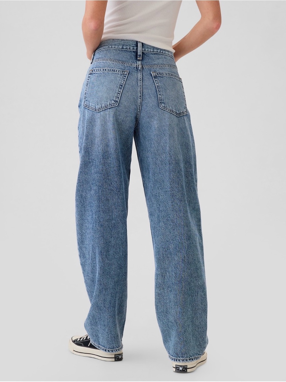 GAP Light Wash Crossover High Rise Denim Barrel Jeans - Sz 24 NWOT - Picture 4 of 10